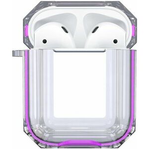 Hishell Two Colour Clear Case for Airpods 1&2 purple kép