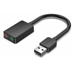 Vention 2-port USB External Sound Card 0.15M Black kép