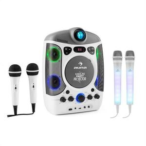 Auna Kara Projectura karaoke rendszer, fehér + Dazzl karaoke mikrofon készlet, LED megvilágítás kép