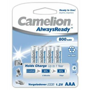 Camelion HR03 Micro AAA AlwaysReady, újratölthető elem 4db/csom. 800mAh kép
