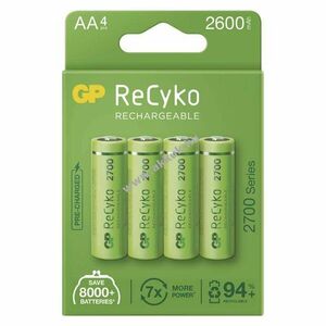GP ReCyko HR6 (AA) ceruza akku 2600mAh 4db/csomag kép