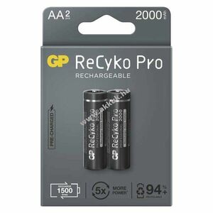 GP ReCyko Pro Professional HR6 (AA) ceruza akku 2000mAh 2db/csomag - Kiárusítás! kép