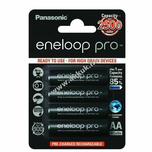 Panasonic eneloop Pro AA ceruza akku típus BK-3HCCE/4BE 2500mAh 4db/csom. kép