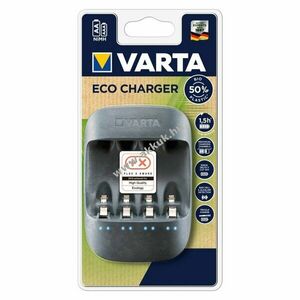 Varta Eco Charger 4 csatornás AA és AAA ceruza akku gyorstöltő 1/2 BIO műanyagból 1, 5 órás kép