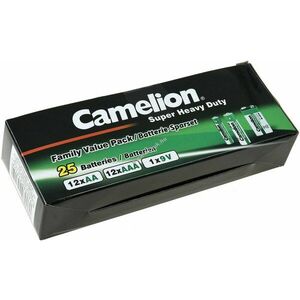 Camelion 25db-os elem szett csomag (12db AA ceruza elem, 12db AAA mikró elem, 1db 9V hasáb elem) kép