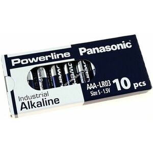 Panasonic Powerline Industrial/ipari elem alkáli AAA LR03AD LR03 1, 5V 10db/csom. kép