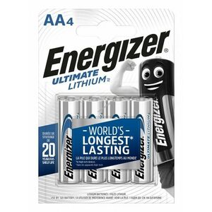 Energizer Ultimate Lithium L91 E2 AA ceruza elem 1, 5V 4db/csom. kép