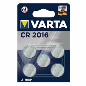 VARTA lithium gombelem CR 2016, IEC CR2016, helyettesíti DL2016, 3V 5db/csom. kép