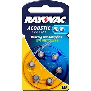Rayovac Acoustic Special hallókészülék elem típus 10 6db/csom. (10AU-6XE) kép