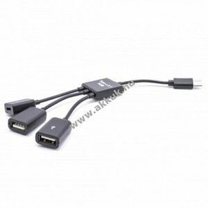 Adapter kábel és hub USB-C-ről 2db USB-re és Micro USB-re kép