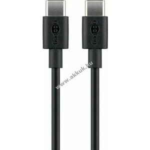 USB-C USB-C töltő- és szinkronizációs kábel USB-C csatlakozással, fekete - Kiárusítás! kép