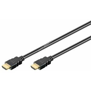 High Speed HDMI kábel standard csatlakozó (típus A) 2m, fekete, aranyozott csatlakozóval kép