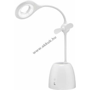 Goobay LED-es asztali lámpa, ventillátor és tolltartó fehér kép