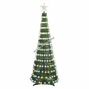 LED karácsonyfa fényfüzérrel és csillaggal, 1.5 m, beltérre, időzítős kép