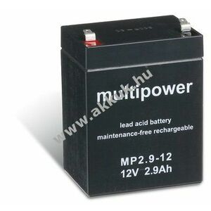Ólom akku 12V 2, 9Ah (Multipower) típus MP2, 9-12 kép