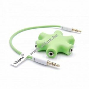 Audio splitter / jack fej, fülhallgató, hangjel elosztó 5 portos adapter (3, 5mm) zöld kép