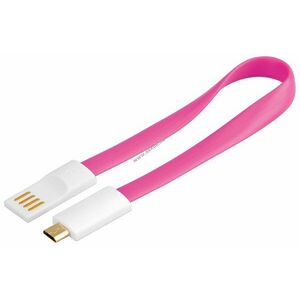 Goobay Magnet USB kábel 2.0 - micro USB csatlakozóval - 20cm - rózsaszín - A készlet erejéig! kép