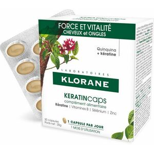 KLORANE KeratinCaps - Erő és vitalitás, haj és köröm, étrend-kiegészítő 30 kapszula kép
