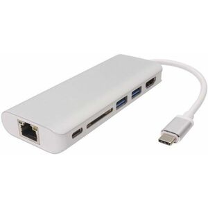PremiumCord USB 3.1 - HDMI + RJ45 + 2xUSB3.0 + SD card + PD charge kép
