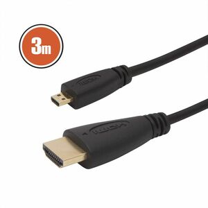 Micro HDMI kábel - 3 m aranyozott csatlakozóval kép