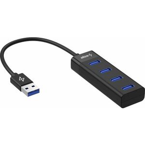 AlzaPower Core USB-A (M) - 4× USB-A (F) fekete kép