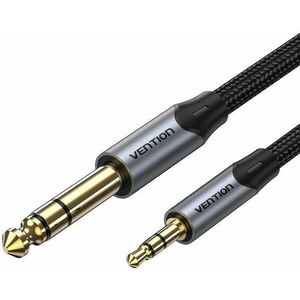 Vention Cotton Braided TRS 3.5mm Male to 6.5mm Male Audio Cable 2M Gray Aluminum Alloy Type kép
