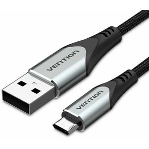 Vention Reversible USB 2.0 to Micro USB Cable 1M Gray Aluminum Alloy Type kép