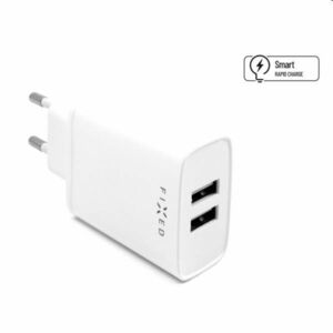 FIXED Hálózati töltő Smart Rapid Charge s 2 x USB, 15W, Fehér kép