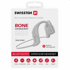 Swissten Bluetooth Earbuds bone conduction, biele kép