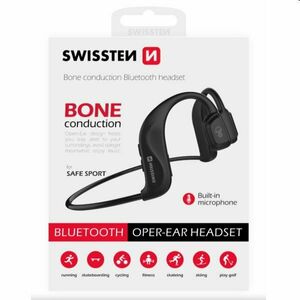 Swissten Bluetooth Earbuds bone conduction, fekete kép