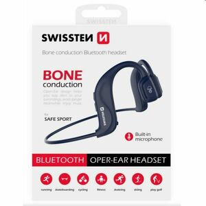 Swissten Bluetooth Earbuds bone conduction, kék kép