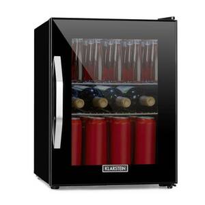 Klarstein Beersafe M Onyx, hűtőszekrény, C, LED, 2 fém rács, üvegajtó, ónix kép