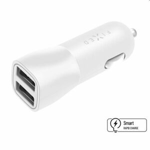 FIXED Autós töltő Smart Rapid Charge 2x USB, 15 W, fehér kép