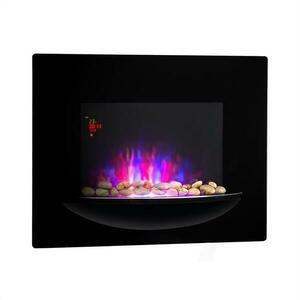 Klarstein Feuerschale, elektromos fali kandalló, 1800 W, valósághű lángok, díszkövek, fekete kép