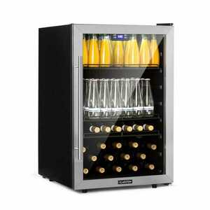 Klarstein Beersafe 5XL, hűtőszekrény, 148 liter, 3 polc, panoráma üvegajtó, rozsdamentes acél kép