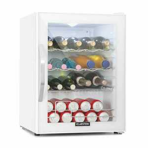 Klarstein Beersafe M Quartz, hűtőszekrény, D, LED, 2 fém rács, üvegajtó, fehér kép