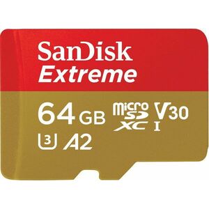 SanDisk microSDXC 64 GB Extreme Action Cams and Drones + Rescue PRO Deluxe + SD adapter kép