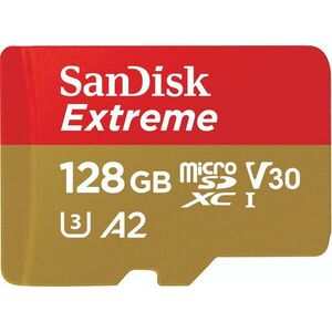 SanDisk microSDXC 128 GB Extreme Action Cams and Drones + Rescue PRO Deluxe + SD adapter kép