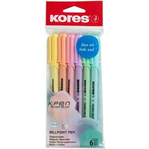 KORES K0 Pen Pastel, M-1 mm, pasztell színek - 6 darabos csomagban kép
