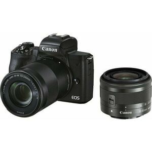 Canon EOS M50 Mark II fekete + EF-M 15-45 mm f/3.5-6.3 IS STM + EF-M 55-200 mm f/4.5-6.3 IS STM kép