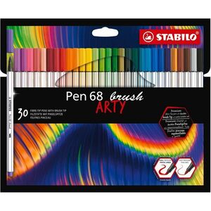 STABILO Pen 68 brush, rugalmas ecset formájú heggyel, tokban, 30 szín kép