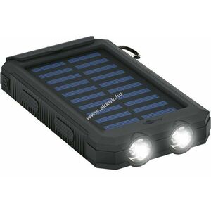 Helyettesítő Quazar Solar Cell napelemes powerbank (fekete) 8000mAh/8Ah + LED-es lámpa kép