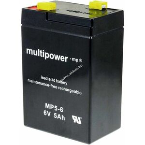 Powery ólom akku (multipower) MP5-6 helyettesíti Panasonic LC-R064R5P 6V 5Ah kép