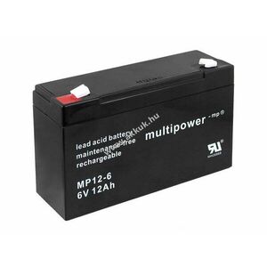 Powery ólom akku (multipower) MP12-6 helyettesíti Panasonic LC-R0612P 6V 12Ah kép