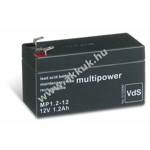 Powery ólom akku (multipower) MP1, 2-12 VDS min. helyettesíti Panasonic LC-R121R3PG 12V 1, 2Ah kép
