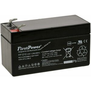 FirstPower ólom zselés akku FP1212 12V 1, 2Ah VDS-minősítéssel helyettesíti Panasonic LC-R121R3PG kép