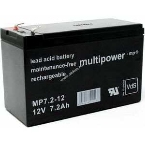 Powery ólom akku (multipower) MP7, 2-12 VDS min. helyettesíti Panasonic LC-R127R2PG 12V 7, 2Ah F1 kép