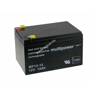 Powery ólom akku (multipower) MP12-12 VDS-minősítéssel helyettesíti Panasonic LC-RA1212PG 12V 12Ah kép