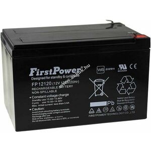 FirstPower ólom zselés akku FP12120 12V 12Ah VDS-minősítéssel helyettesíti Panasonic LC-RA1212PG kép