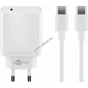 USB-C Power delivery 20W-os töltőkészlet, fehér kép
